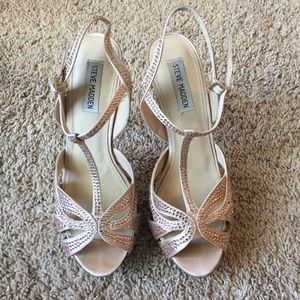 Blush/Rose Gold Crystal Embellished Formal Pump